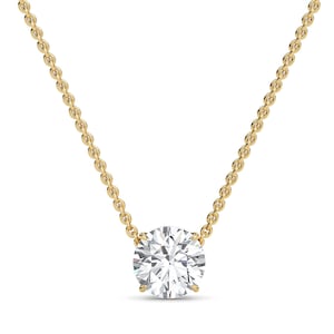 1 carat Round Brilliant cut Diamond Necklace F VS 1 IGI certified Lab Grown Diamond with 14k solid gold chain