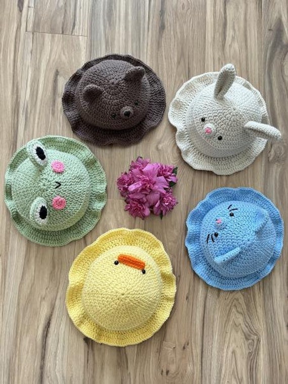Crochet Animal Hats Crochet Bucket Hats Handmade Crochet Hats