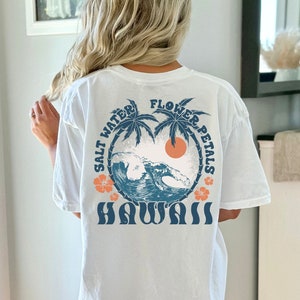 Comfort Colors Hawaii T-shirt Oversized Beachy Tee Palm Trees Cute Summer Graphic Tee Trendy Summer tops Aesthetic Clothes Beach Shirt