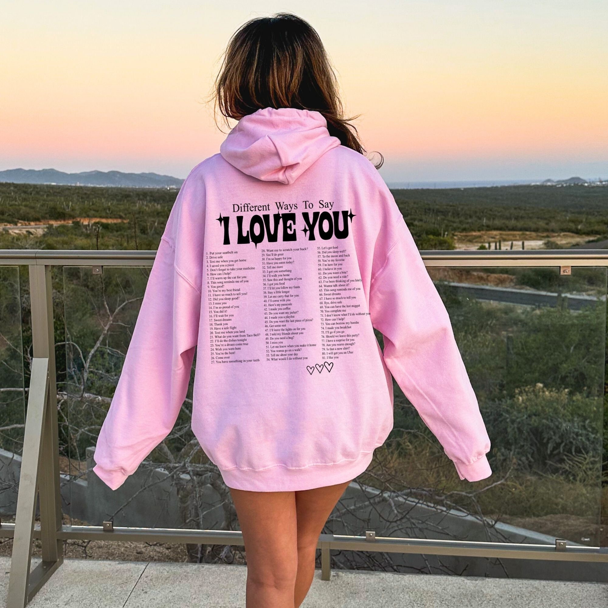 Different Ways To Say I Love You Hoodie,hoodie With Saying On  Back,sweatshirt With Saying On Back, Aesthetic Hoodies With Words On The  Back, Words On