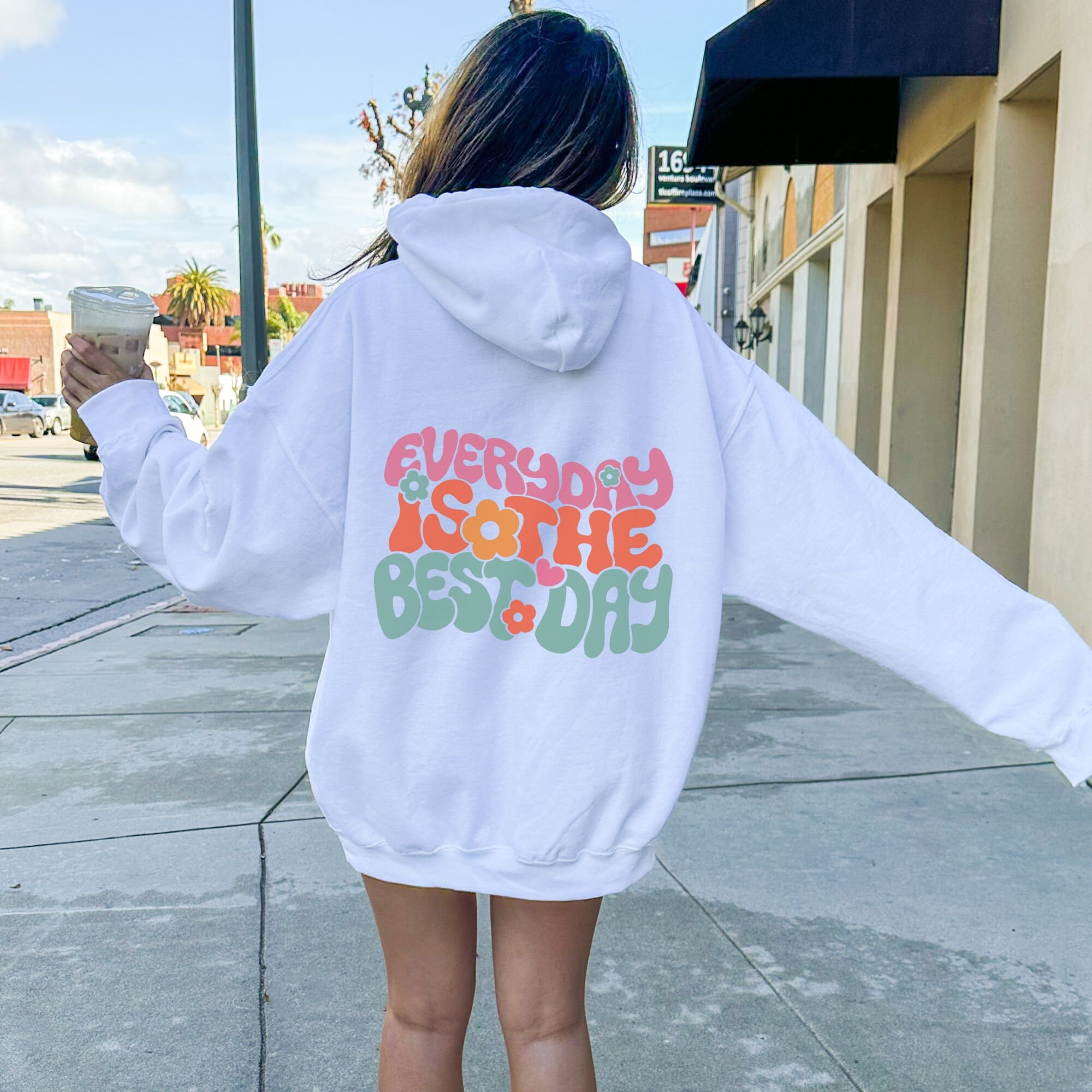 Women s Trendy Preppy Hoodies with Sayings on Back