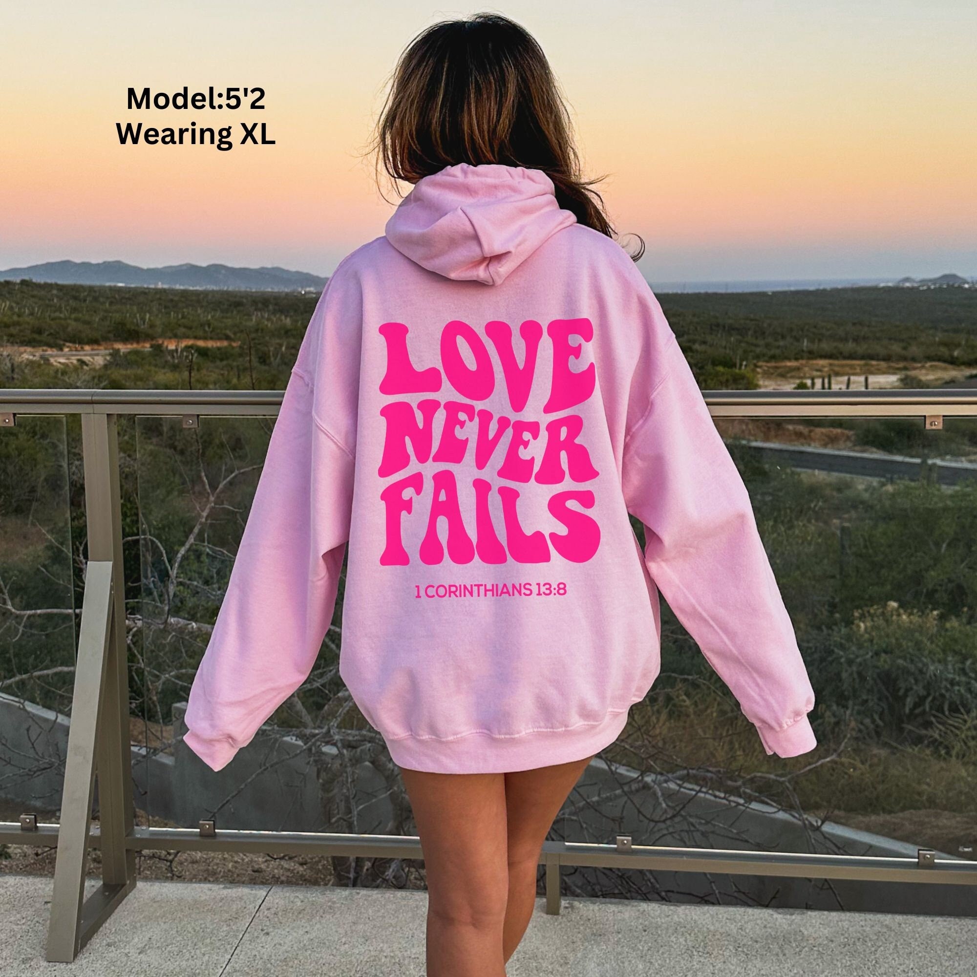 Love Never Fails Christian Hoodie - Fabrics Of Faith