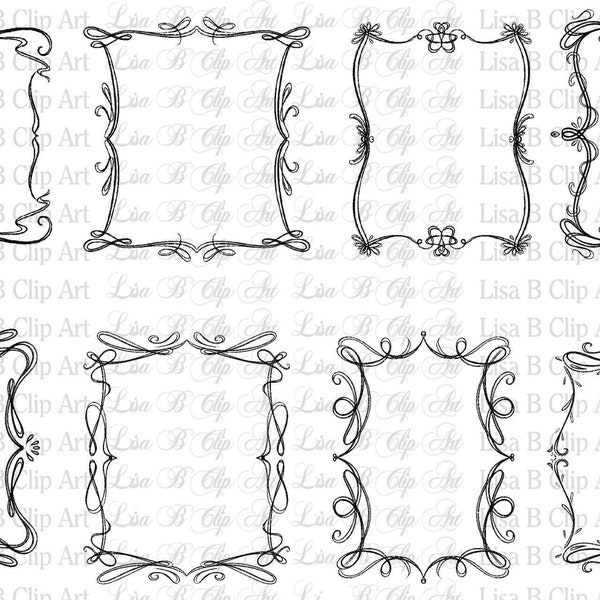 Clipart Frames | Digital Download for Crafts, Invitations, and Decorations | High-Quality Frame Graphics