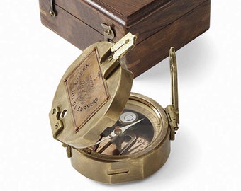 Working Compass with Personalized Wooden Box - Meaningful retirement gift - Exam Success Gift for loved ones