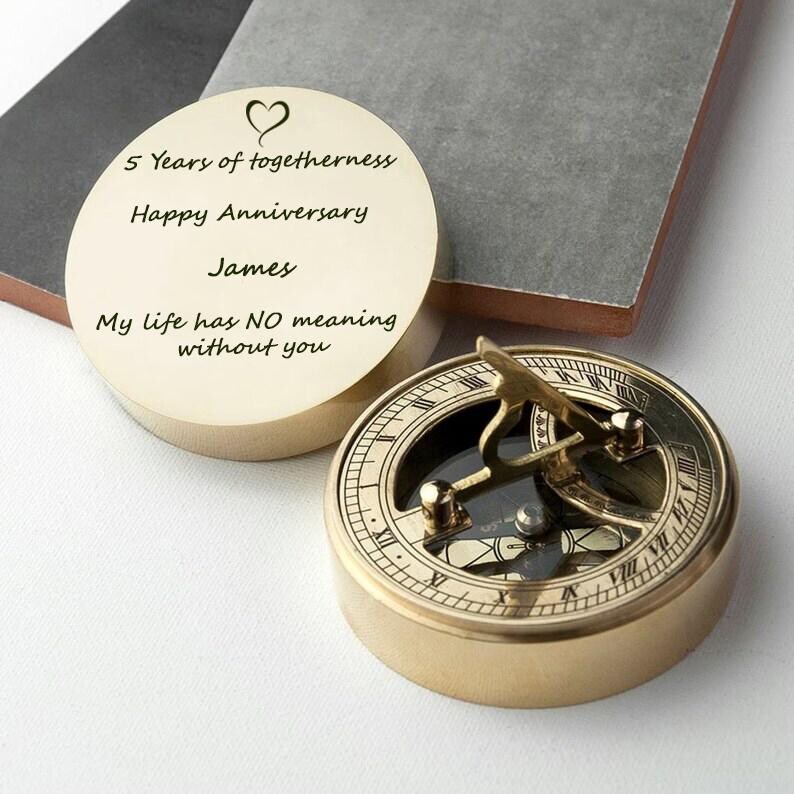Personalized Engraved Compass Gifts for Friend Anniversary Gift Compass