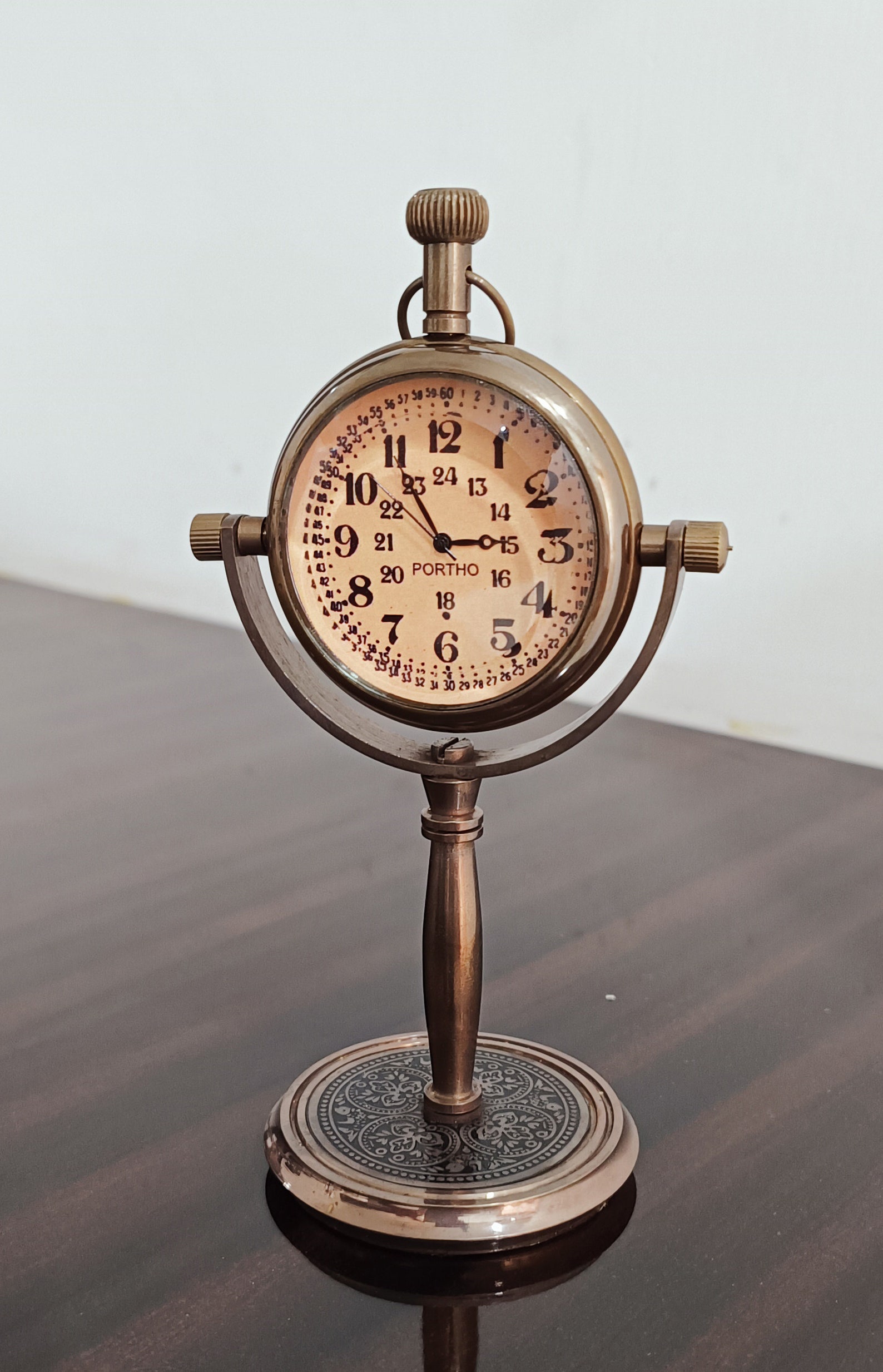 Personalized Retirement Gift Desk Clock Engraved Brass Table Etsy
