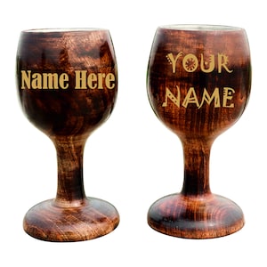 Custom Engraved Wooden Chalices – Personalized Wood Goblets Gift for Weddings, Anniversaries, Housewarmings & Special Occasions