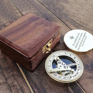 Personalized Engraved Iconic Adventurer's Sundial Compass - Perfect Travel or Keepsake Gift, Father's Day Gift, Gift for Husband, Love Gift