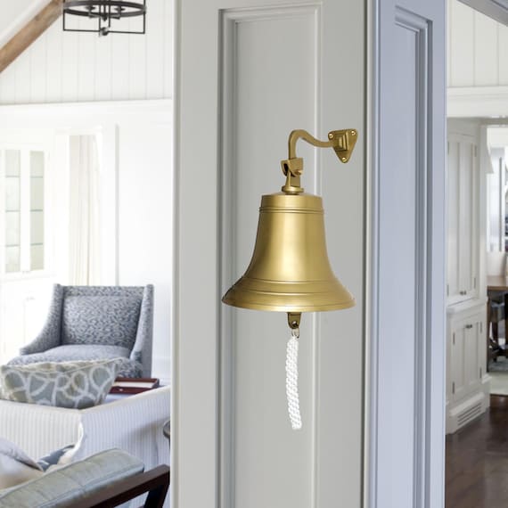 Personalized Bell Wall Maritime Bracket Ship Captain Brass Nautical Boat School,Dinner,Reception,Décor Home Mounted
