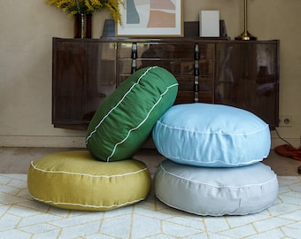 Floor Pillow, Meditation Cushion, Floor seat pillow, Moroccan Pouf, Floor Pouf, Pouf ottoman, Round seat cushion ,Seat Cushion Ottoman