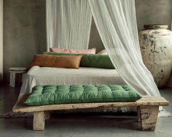 Oreiller de sol vert, coussin de banc vert, coussin de sol vert, coussin Reading Nook, canapé de sol, grand coussin de sol, oreiller de sol.