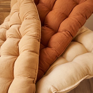 Linen Floor Cushion, Daybed cushion, Linen bench cushion, large floor cushion, reading nook cushion, Corner cushion, Floor pillow,