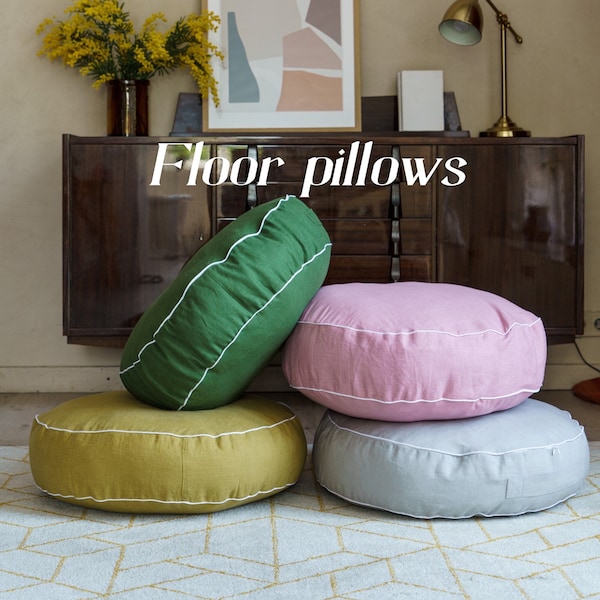 Floor Pouf, Pouf ottoman, Meditation Cushion, Floor seat pillow, Round seat cushion, Seat Cushion, Meditation cushion