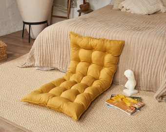 Reading nook cushion, Bench Cushion, Floor pillow, Linen bench cushion, Floor sofa, Large floor cushion, Floor mat, Custom size cushion