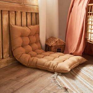 Coussin de sol en lin, coussin de canapé, grand coussin de sol, canapé de sol, coussin de banc personnalisé, Wabi Sabi, coussin de lit de repos image 7