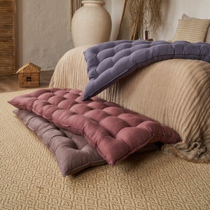 Custom floor cushion, Floor Sofa , Linen Floor Pillow, Futon Japanese, Bench cushion, Daybed cushion, Floor seat.
