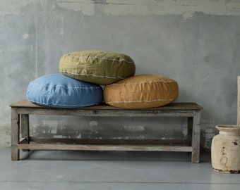 Pouf, Floor Cushion, Linen seat cushion, Pouf ottoman, Meditation Cushion, Floor Pouf, Floor seat pillow, Round seat cushion