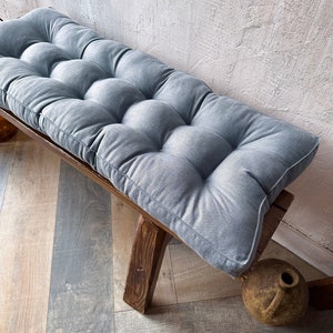 Blue Bench cushion, Floor Sofa, Custom bench cushion, Sofa cushion, Blue Floor Cushion, Window seat cushion, Reading nook cushion image 3