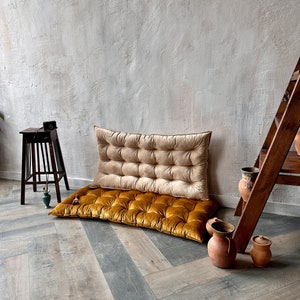 Samt-Bodenkissen, Bodensofa, Samt-Bodenkissen, großes Bodenkissen, individuelles Bankkissen, Bodensitzkissen, Bankkissen.