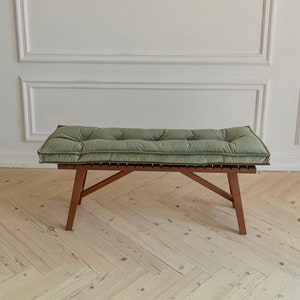 Velvet Bench cushion, Tufted cushion, Velvet Floor Cushion, Window seat cushion, Reading nook cushion, French Cushion, Velvet Sofa cushion