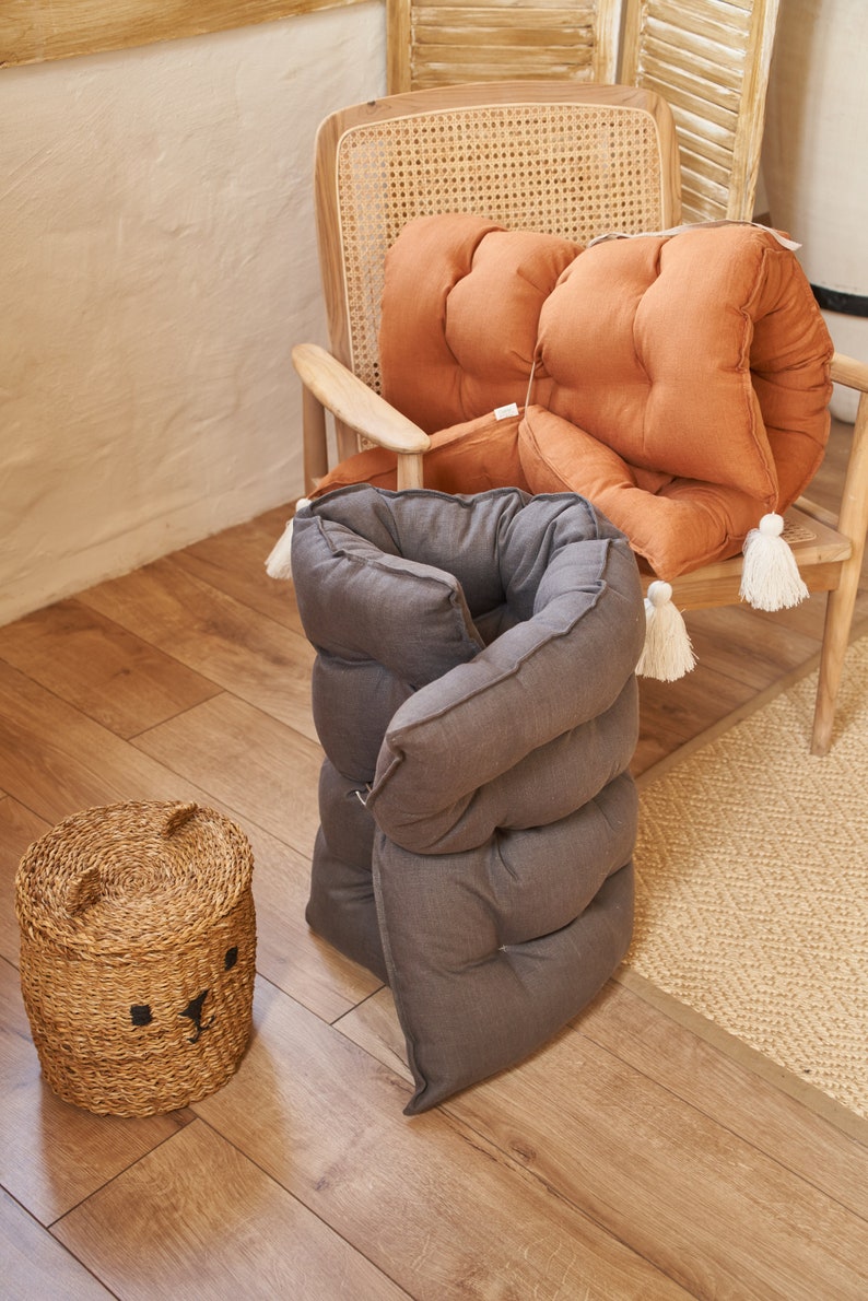 Large Floor Cushion, Floor seating, Floor Pillow, Window seat cushion, Custom bench cushion, French cushion, Wabi Sabi image 4