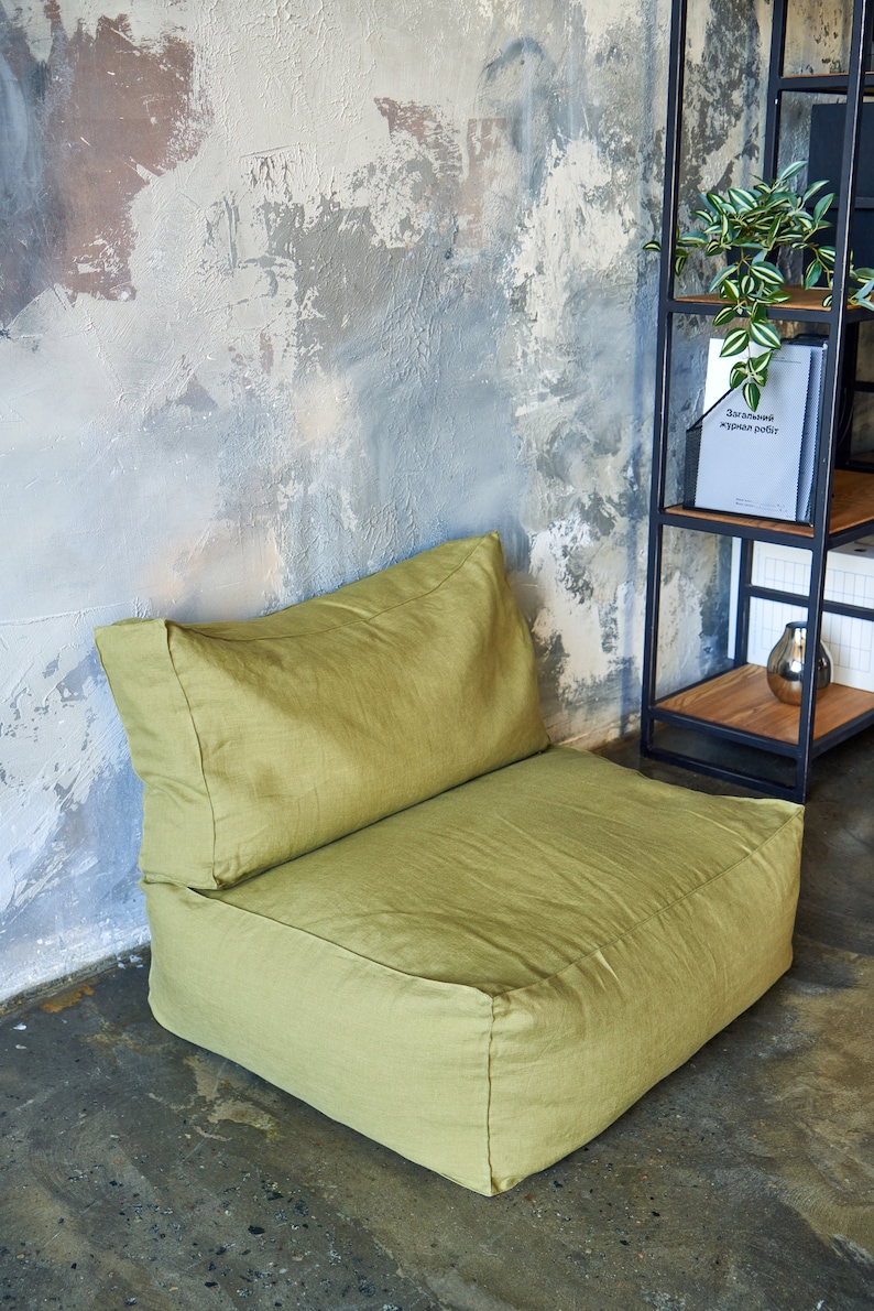 Floor Pillow Seating, Linen Seat Cushion, Pouf Ottoman, Meditation ...