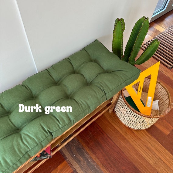 Green Bench Cushion, Cushion for Bench, Custom Bench Cushion