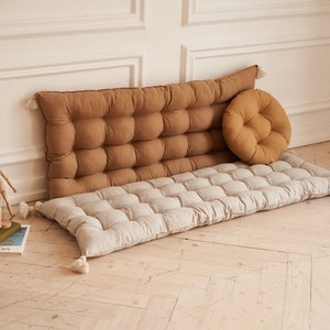 Floor Cushion, Floor cushion seating, Window Seat, Large Floor Pillow, Cushion with Tassels, Custom Bench Cushion, Floor pillow image 6