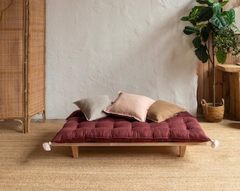 Floor Pillow, Linen Floor Cushion, Window seat Cushion, Futon, Seat Cushion, Floor Sofa ,Floor couch, French cushion