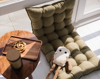 vintage floor cushion　グリーンベージュ Gripper Non-Slip 15