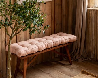 linen Bench cushion, Seat cushion, Bench Cushion, Floor Cushion, Window seat cushion, Bench seat, French Cushion Sofa cushion