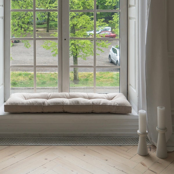 Coussin de banc personnalisé, canapé de sol, coussin Français, coussin de banc, coussin de lit de repos,