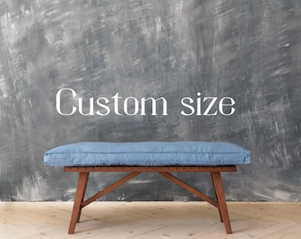 Custom size, Window seat cushion, Linen Bench cushion, Seat cushion, Removable cover,