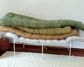 Almohada de piso, Cojín de banco personalizado, Cojín de asiento de piso, Almohada de piso de lino, Almohada de asiento de banco, Cojín de ventana, Cojín francés, Wabi Sabi