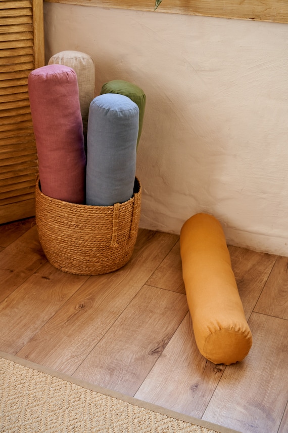 Federa Cuscino Rotondo Effetto Lino 80 Cm écru – Haus Und Deko Per Il Tuo Divano - 2
