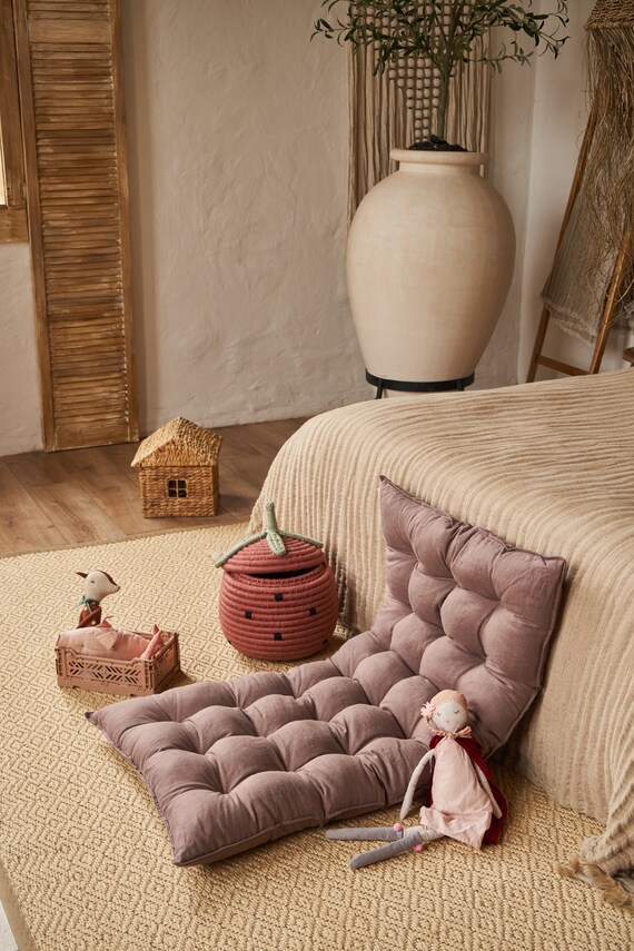 Custom Floor Cushion, Floor Sofa , Linen Floor Pillow, Futon Japanese,  Bench Cushion, Daybed Cushion, Floor Seat. 