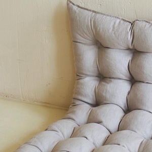 Large Floor Cushion for Reading Nooks and Low Seating, Linen Floor Pillow, Custom Bench Cushion image 14