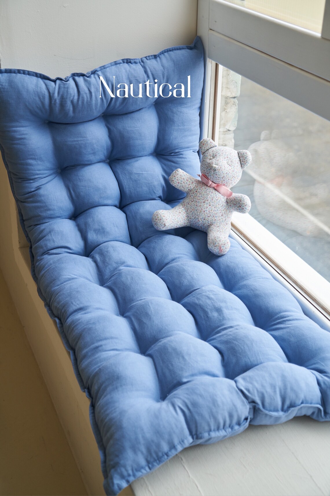 Linen Floor Cushion With Tassels Bench Cushion Sofa Cushion Etsy