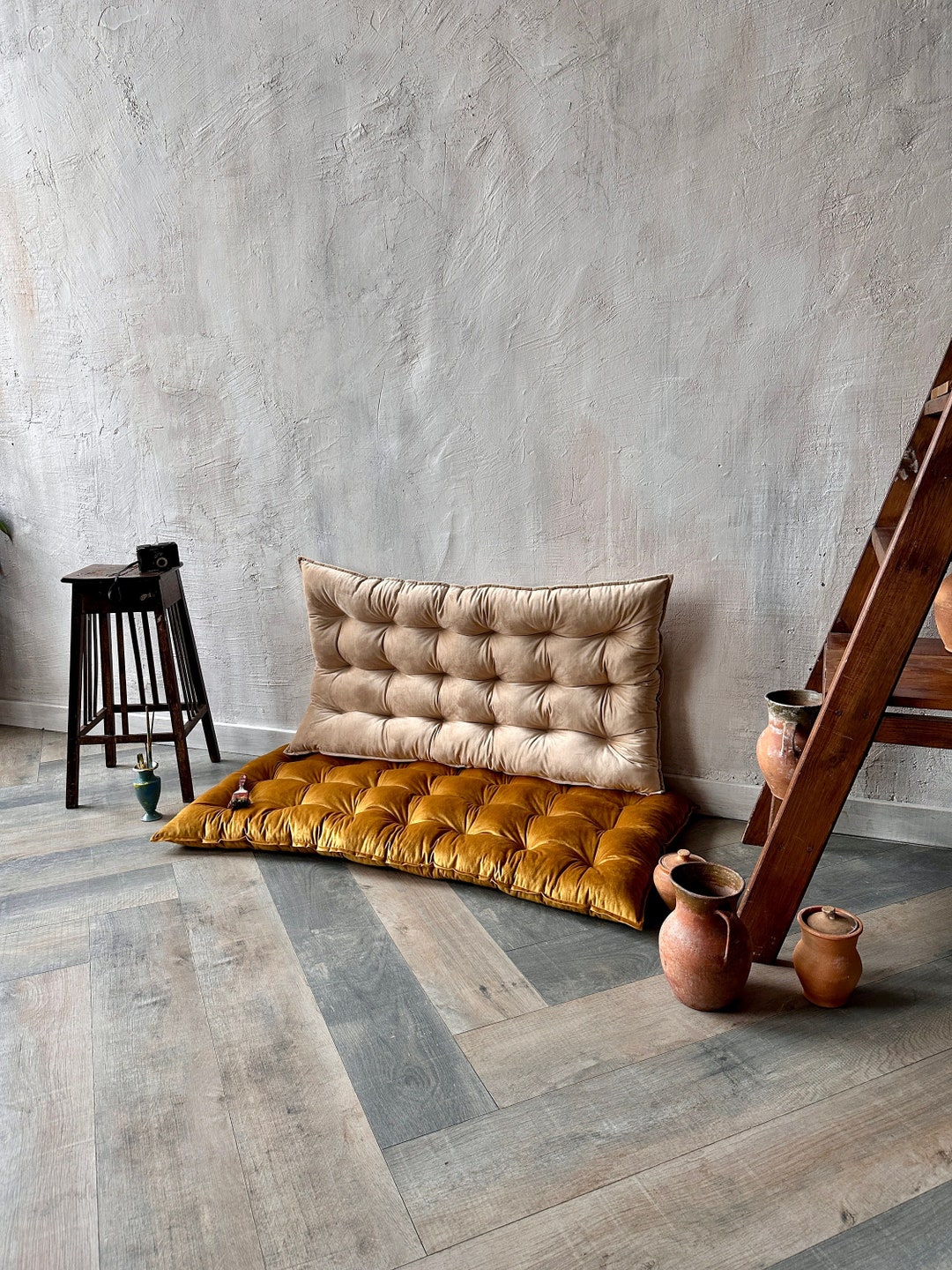 Velvet Floor Cushion, Floor Sofa, Velvet Floor Pillow, Large Floor ...