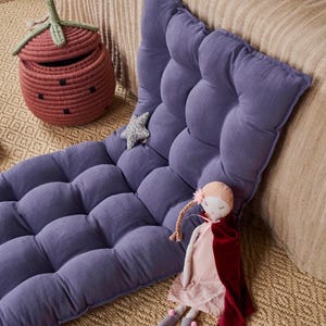 Large Floor Cushion for Reading Nooks and Low Seating, Linen Floor Pillow, Custom Bench Cushion image 8
