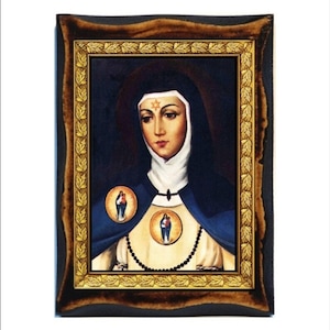 Beatrice de Silva - Santa Beatrice de Silva - Santa Beatrice de Silva - Beatriz da Silva Icona in legno fatta a mano su targa Arte cattolica romana