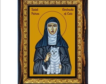 Saint Gertrude of Nivelles - Sainte Gertrude - Santa Gertrude - Sankt Gertrud - Gertrude the Patron of Cats - Santa Gertrude di Nivelles