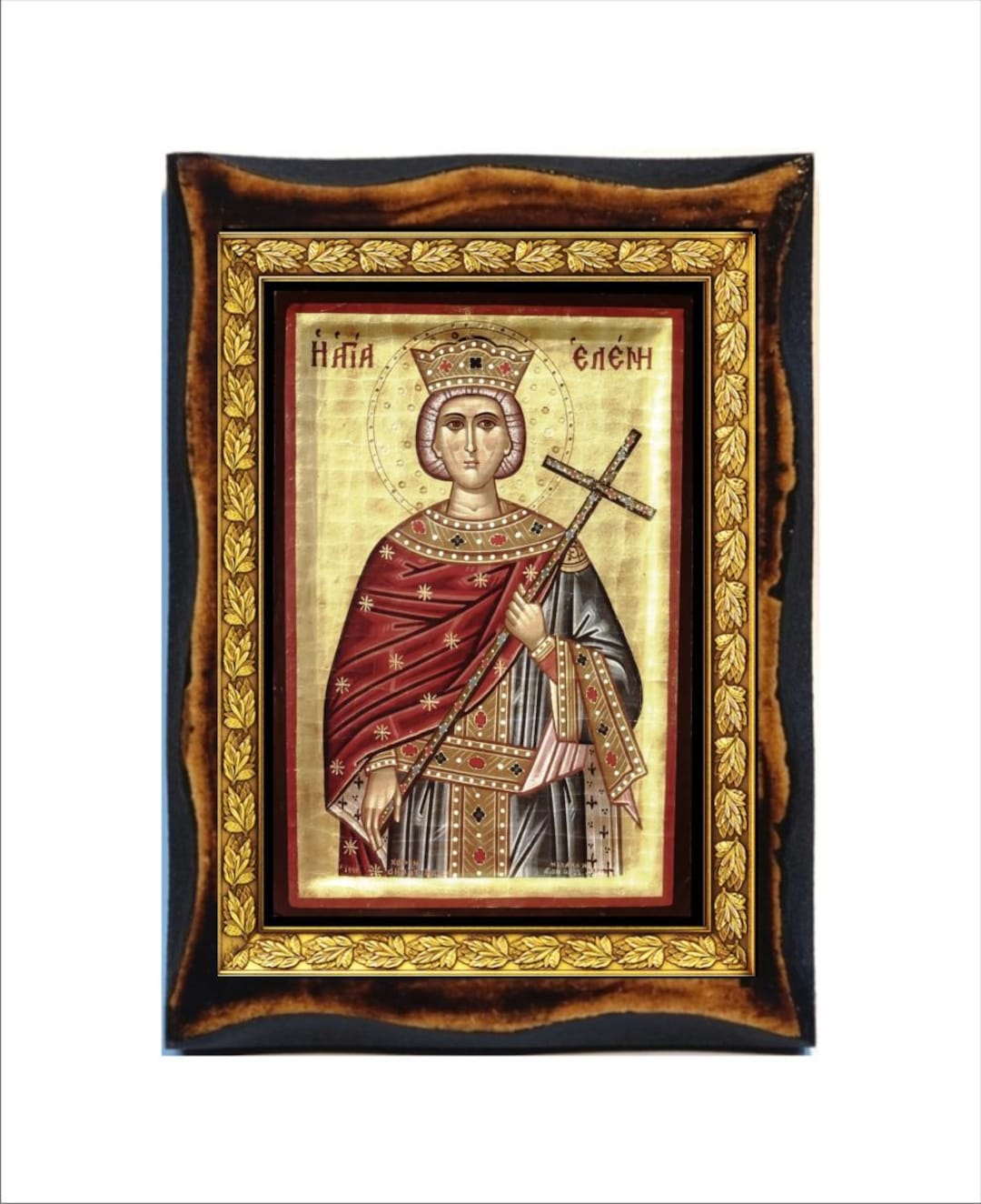 Saint Helena - Holy Card - Icon on Handmade Wooden Plaque, Orthodox ...