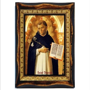 San Domenico - Saint Dominique - Santo Domingo - San Domenico - Sant Domenec - Dominikus - Sao Domingos -Legno fatto a mano, Santino su placca
