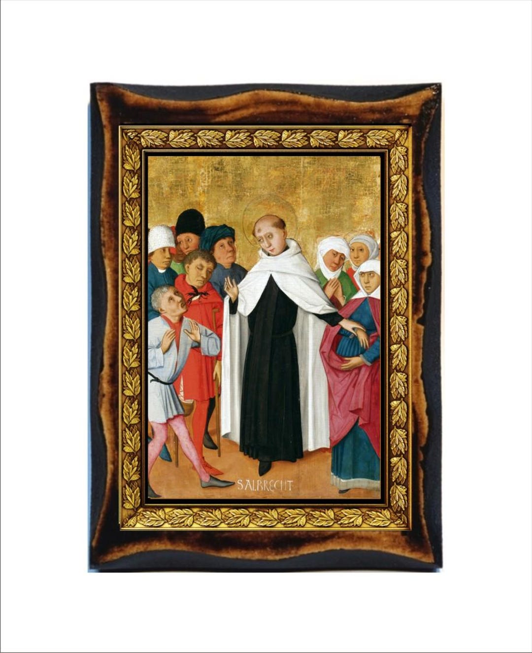 Saint Albert - Holy Card - Icon on Handmade Wooden Plaque, Catholic ...