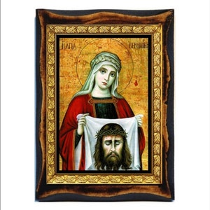 Saint Veronica of Jerusalem - Holy card - Handmade wood plaque