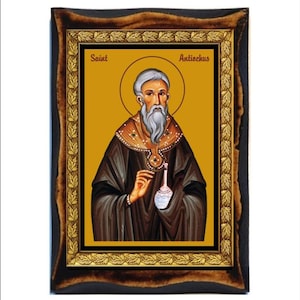 Sant'Antioco - San Antíoco - Antíoc - Antioĥo - Sant'Antioco - Антиох - Santu Antiogu - Santino su placca, Legno fatto a mano