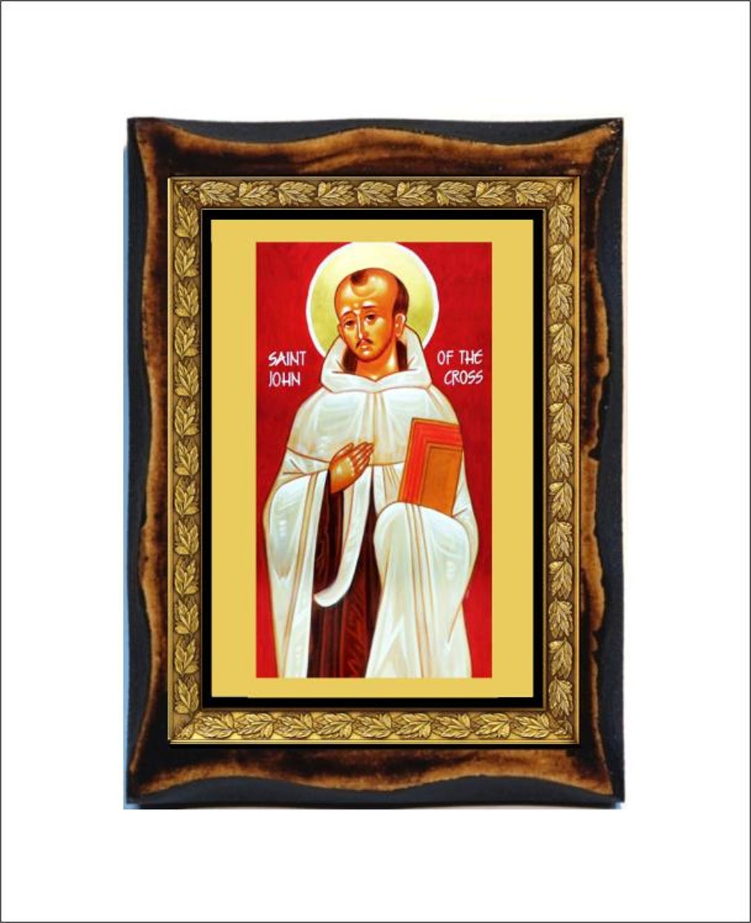Saint John of the Cross - Holy Card - Icon on Handmade Wooden Plaque ...