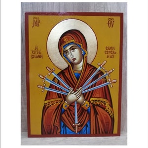 Our Lady of Sorrows - Notre-Dame des Douleurs - Maria Addolorata - Nuestra Senora de los Dolores - Handmade and Hand Painted Original Icon