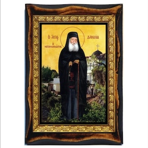 Saint Daniel of Katounakia Icon - Handmade Wood Altar Plaque